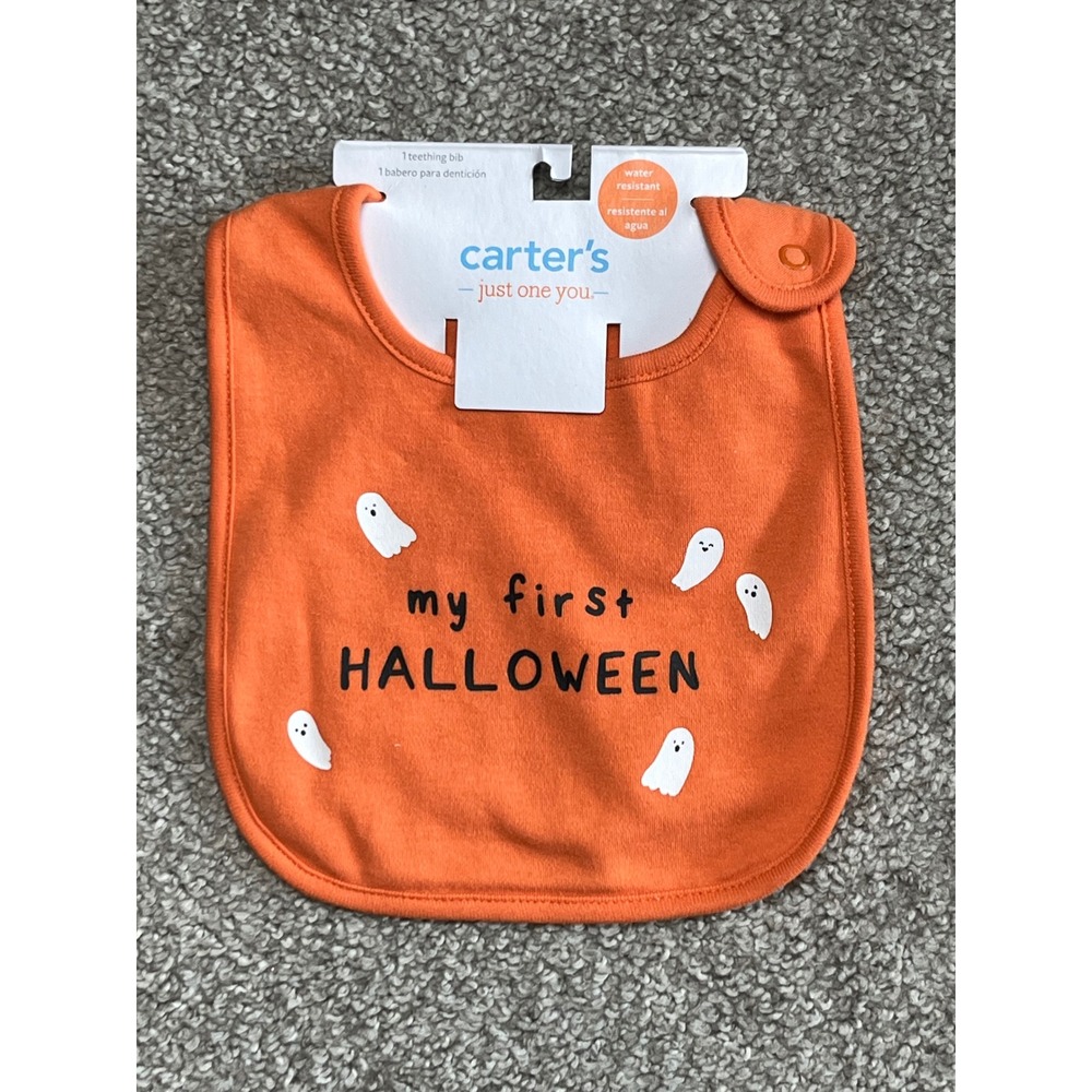 Carter's Just One You My First Halloween Bib Ghosts Orange One Size